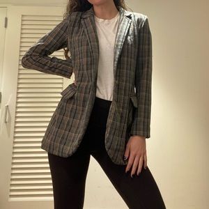 Express Long Plaid Blazer